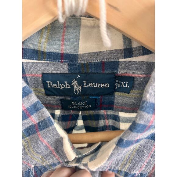 Ralph Lauren Blake XL Plaid Short Sleeve Button Down Shirt 100% Cotton - Picture 4 of 5